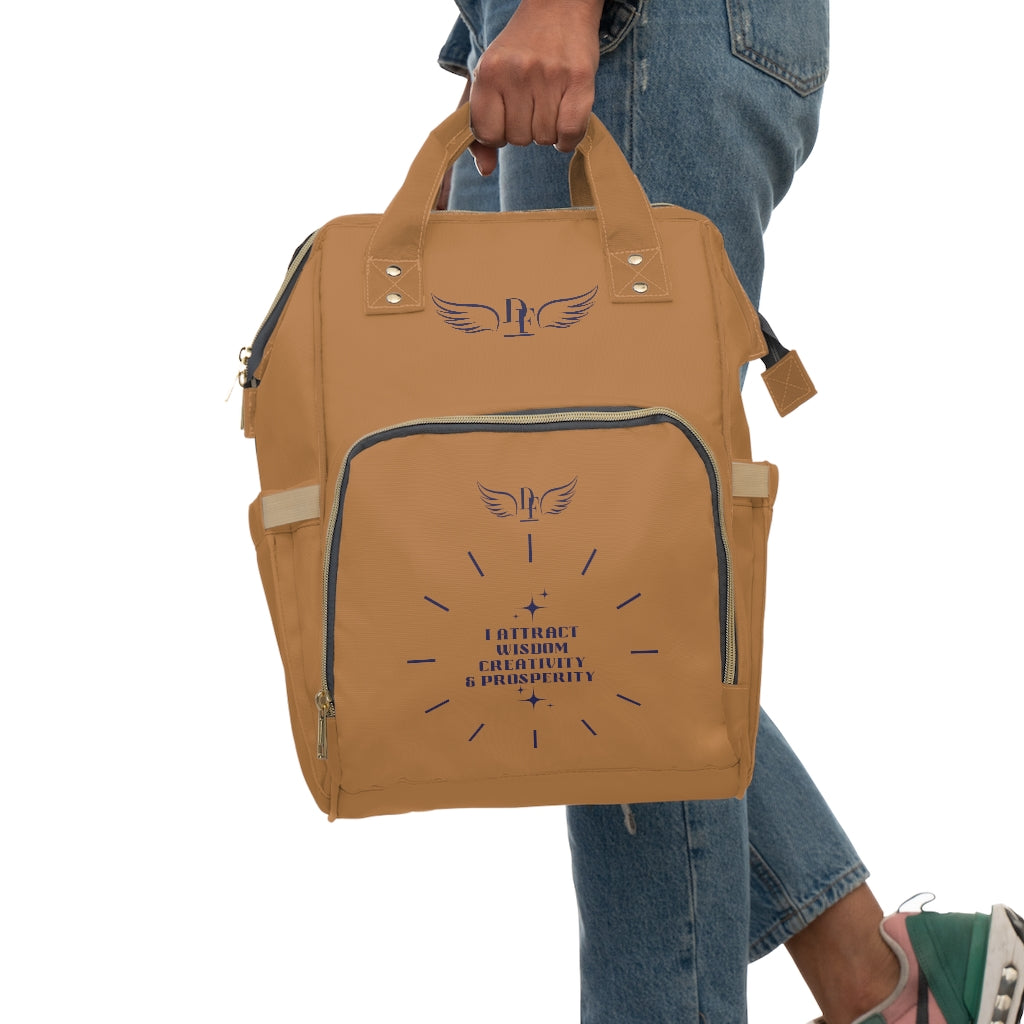“I Attract” Light Brown Diaper Bag / Backpack
