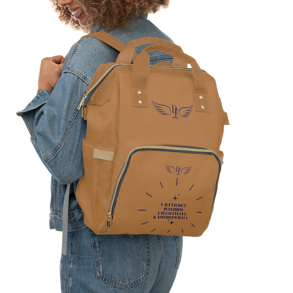 “I Attract” Light Brown Diaper Bag / Backpack