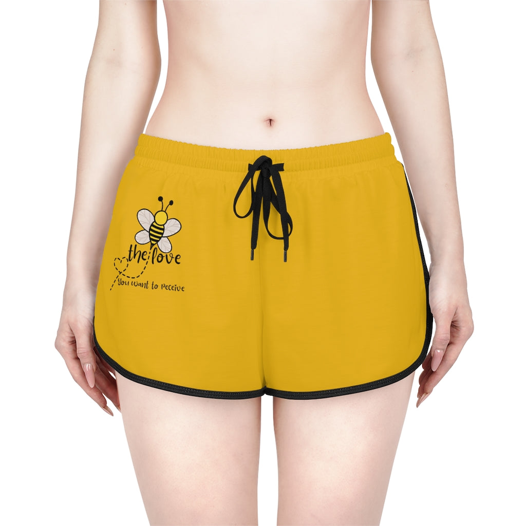 “Bee the Love” Women's Yellow Relaxed Shorts