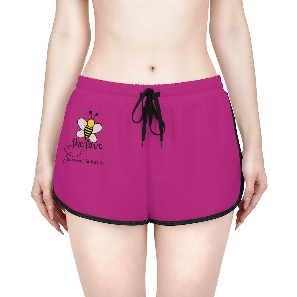 “Bee the Love” Women's Pink Relaxed Shorts