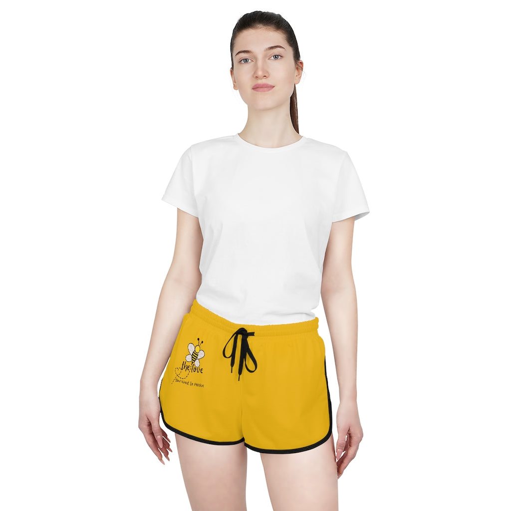 “Bee the Love” Women's Yellow Relaxed Shorts