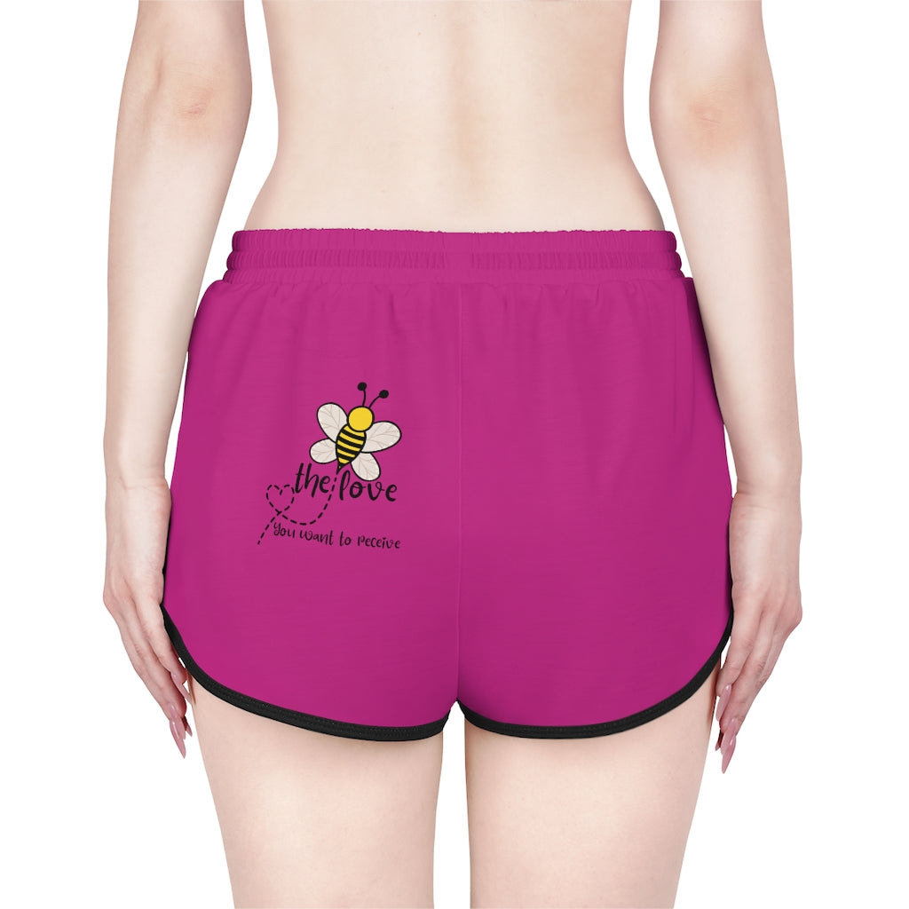 “Bee the Love” Women's Pink Relaxed Shorts