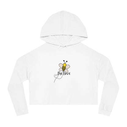 “Bee the Love” White Cropped Hoodie