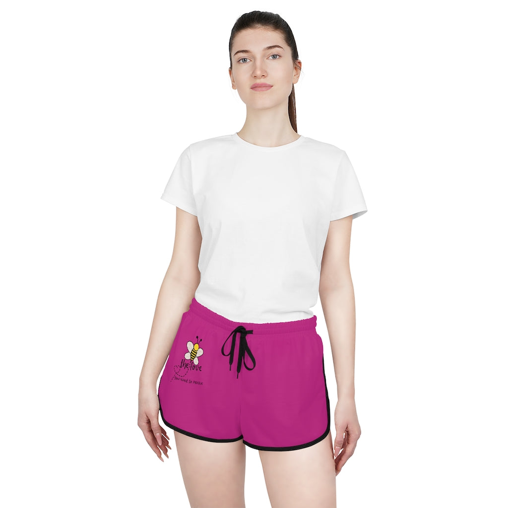 “Bee the Love” Women's Pink Relaxed Shorts